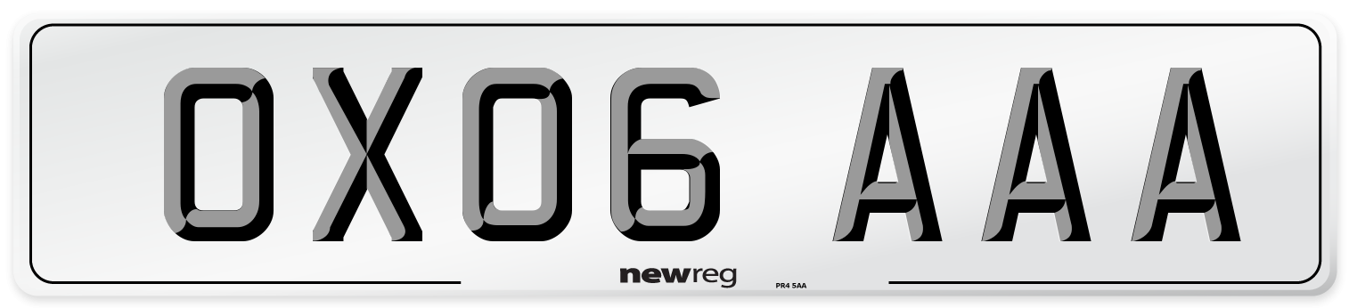 OX06 AAA Number Plate from New Reg